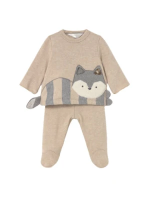 Mayoral Komplet bluzka i półśpiochy 2558 Beżowy Regular Fit