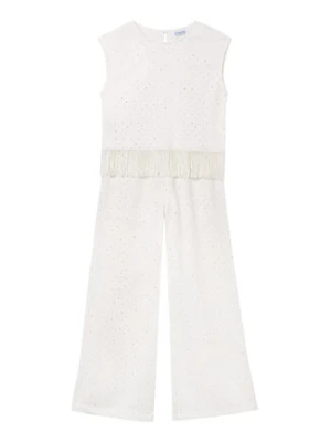 Mayoral Komplet bluzka i spodnie 6558 Écru Relaxed Fit