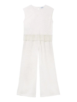 Mayoral Komplet bluzka i spodnie 6558 Écru Relaxed Fit Kremowy
