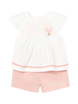 Mayoral Komplet bluzka i szorty sportowe 1212 Różowy Regular Fit