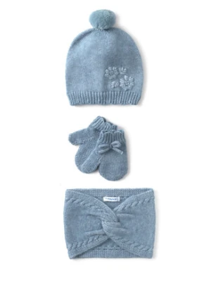 Mayoral Komplet czapka, komin i rękawiczki 10019 Niebieski
