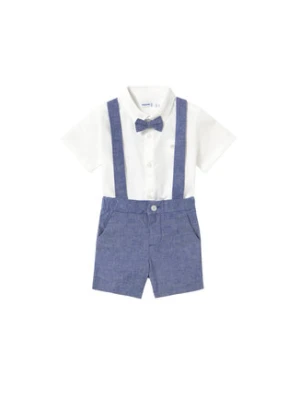 Mayoral Komplet koszula i szorty materiałowe 1226 Błękitny Regular Fit