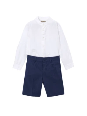 Mayoral Komplet koszula i szorty materiałowe 3216 Granatowy Regular Fit