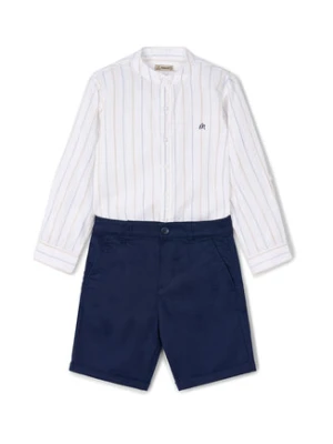Mayoral Komplet koszula i szorty materiałowe 3230 Granatowy Regular Fit