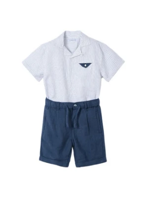 Mayoral Komplet koszula i szorty materiałowe 3231 Granatowy Relaxed Fit