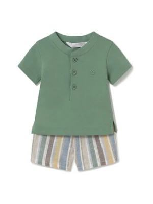 Mayoral Komplet polo i spodenki 1217 Zielony Regular Fit