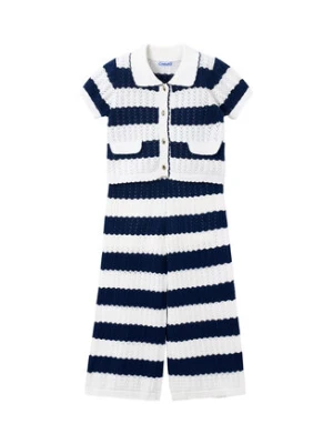 Mayoral Komplet sweter i spodnie materiałowe 3595 Granatowy Regular Fit