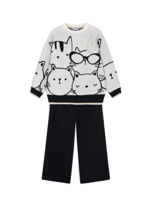Mayoral Komplet sweter i spodnie materiałowe 4583 Beżowy Regular Fit