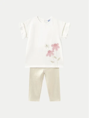 Mayoral Komplet t-shirt i legginsy 1734 Beżowy Regular Fit