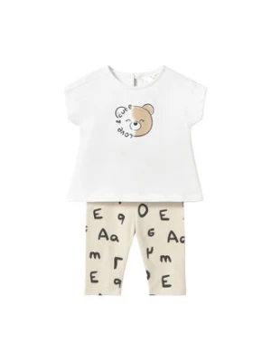 Mayoral Komplet t-shirt i legginsy 1762 Beżowy Regular Fit