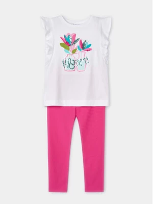 Mayoral Komplet t-shirt i legginsy 3703 Różowy Regular Fit