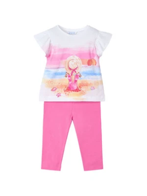 Mayoral Komplet t-shirt i legginsy 3711 Różowy Regular Fit