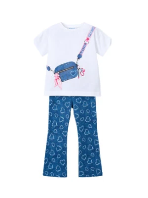 Mayoral Komplet t-shirt i legginsy 3730 Biały Regular Fit