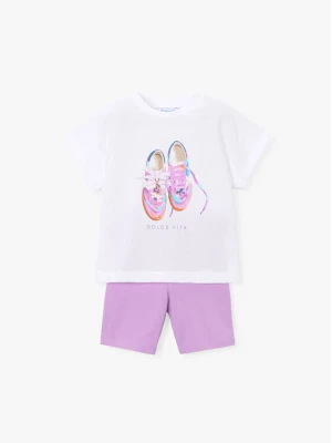 Mayoral Komplet t-shirt i legginsy 3731 Biały Regular Fit