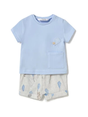 Mayoral Komplet t-shirt i spodenki 1202 Błękitny Regular Fit