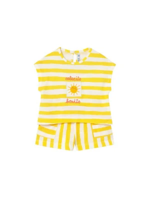Mayoral Komplet t-shirt i spodenki 1208 Żółty Regular Fit
