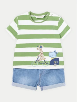 Mayoral Komplet t-shirt i spodenki 1209 Zielony Regular Fit