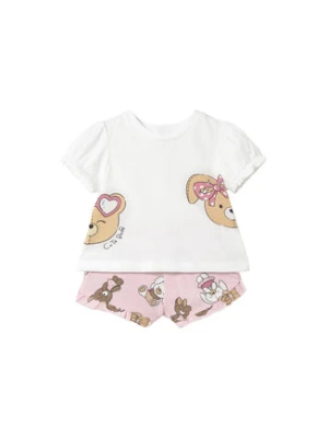 Mayoral Komplet t-shirt i spodenki 1256 Różowy Regular Fit