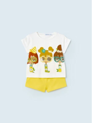 Mayoral Komplet t-shirt i spodenki 1276 Kolorowy Regular Fit