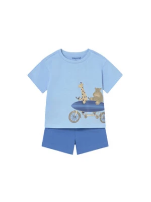 Mayoral Komplet t-shirt i spodenki 1670 Niebieski Regular Fit