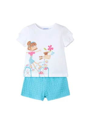 Mayoral Komplet t-shirt i spodenki 3211 Niebieski Regular Fit