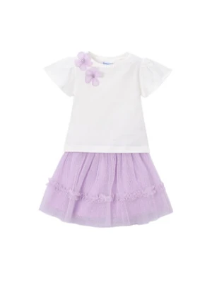 Mayoral Komplet t-shirt i spódniczka 3946 Fioletowy Regular Fit