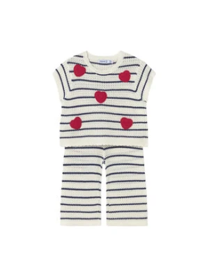 Mayoral Komplet t-shirt i spodnie materiałowe 1516 Écru Regular Fit