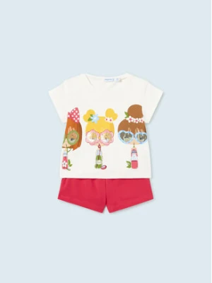 Mayoral Komplet t-shirt i szorty sportowe 1276 Kolorowy Regular Fit