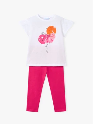 Mayoral Komplet top i legginsy 3726 Biały Regular Fit