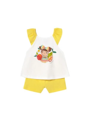 Mayoral Komplet top i spodenki 1234 Żółty Regular Fit