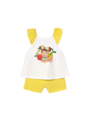 Mayoral Komplet top i spodenki 1234 Żółty Regular Fit