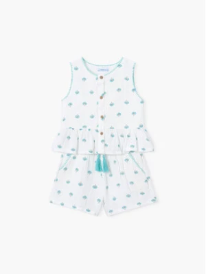 Mayoral Komplet top i spodenki 3229 Biały Regular Fit