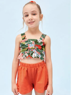 Mayoral Komplet top i szorty materiałowe 3217 Kolorowy
