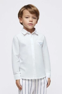 Mayoral koszula z domieszką lnu dziecięca kolor biały