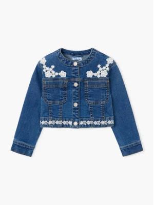Mayoral Kurtka jeansowa 3453 Granatowy Cropped Fit
