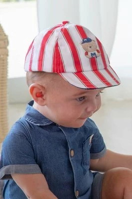 Mayoral Newborn czapka niemowlęca kolor czerwony wzorzysta