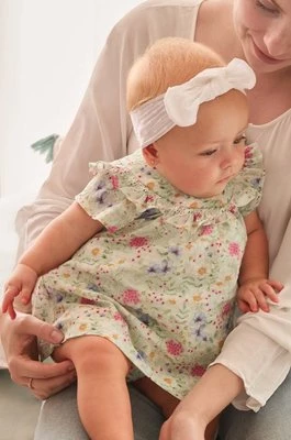 Mayoral Newborn sukienka bawełniana niemowlęca kolor turkusowy mini rozkloszowana