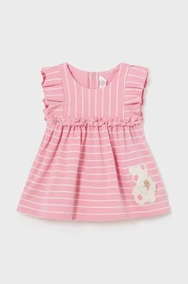Mayoral Newborn sukienka niemowlęca kolor różowy mini rozkloszowana