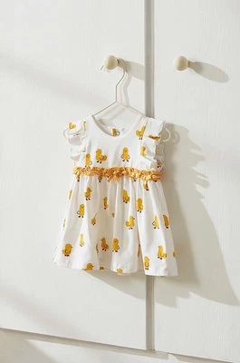 Mayoral Newborn sukienka niemowlęca kolor żółty mini rozkloszowana