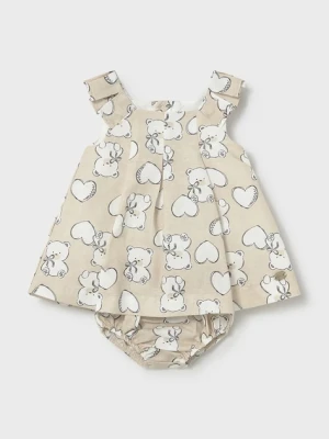 Mayoral Newborn sukienka niemowlęca z domieszką lnu