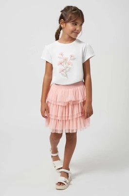 Mayoral spódnica dziecięca kolor różowy mini rozkloszowana