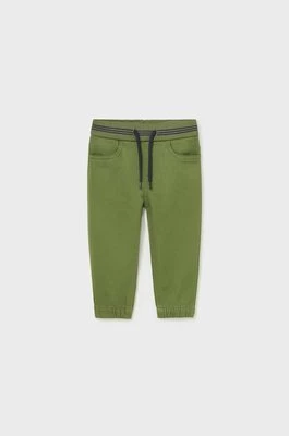 Mayoral spodnie dresowe niemowlęce jogger kolor zielony gładkie