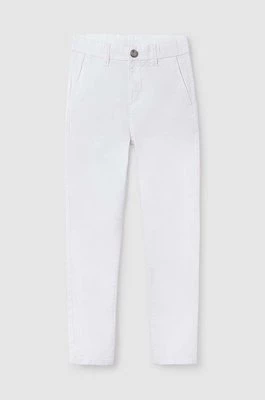 Mayoral spodnie dziecięce kolor biały gładkie