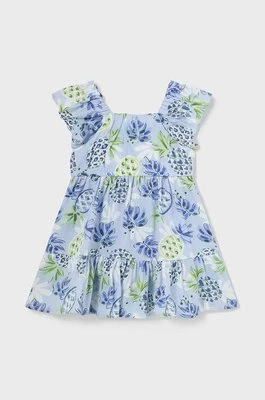 Mayoral sukienka bawełniana niemowlęca kolor niebieski mini rozkloszowana