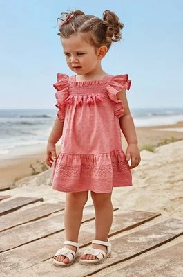 Mayoral sukienka bawełniana niemowlęca kolor różowy mini prosta