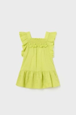 Mayoral sukienka bawełniana niemowlęca kolor zielony mini prosta