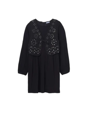Mayoral Sukienka codzienna 7910 Czarny Regular Fit
