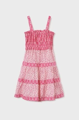 Mayoral sukienka dziecięca kolor różowy midi rozkloszowana