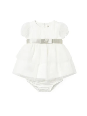 Mayoral Sukienka elegancka 1882 Biały Regular Fit