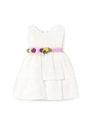 Mayoral Sukienka elegancka 1911 Biały Regular Fit